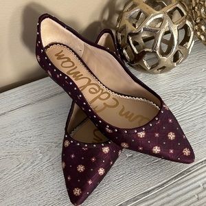 Sam Edelman Women's Burgundy Pointed-Toe Flats